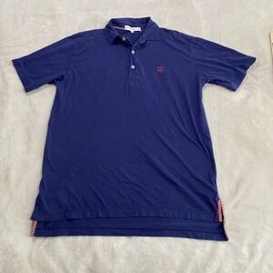 Bald Head Blues Shirt Men's Medium Blue Pima Cotton Golf Polo Casual Preppy GUC